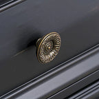 Ensemble de chambre à coucher Roundhill Furniture Renova 4 pièces avec panneaux en bois noir vintage