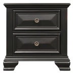 Ensemble de chambre à coucher Roundhill Furniture Renova 4 pièces avec panneaux en bois noir vintage