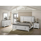 Roundhill Furniture Clelane Wood Bedroom Set with Bed, Dresser, Mirror, and Two Nightstands
