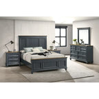 Ensemble de chambre à coucher en bois Clelane de Roundhill Furniture comprenant un lit, une commode, un miroir et deux tables de chevet