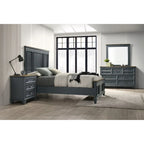 Ensemble de chambre à coucher en bois Clelane de Roundhill Furniture comprenant un lit, une commode, un miroir et deux tables de chevet