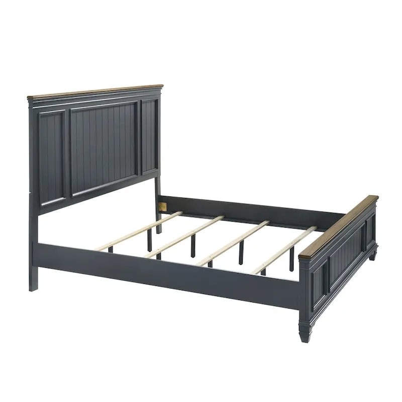 Ensemble de chambre à coucher en bois Clelane de Roundhill Furniture comprenant un lit, une commode, un miroir et deux tables de chevet