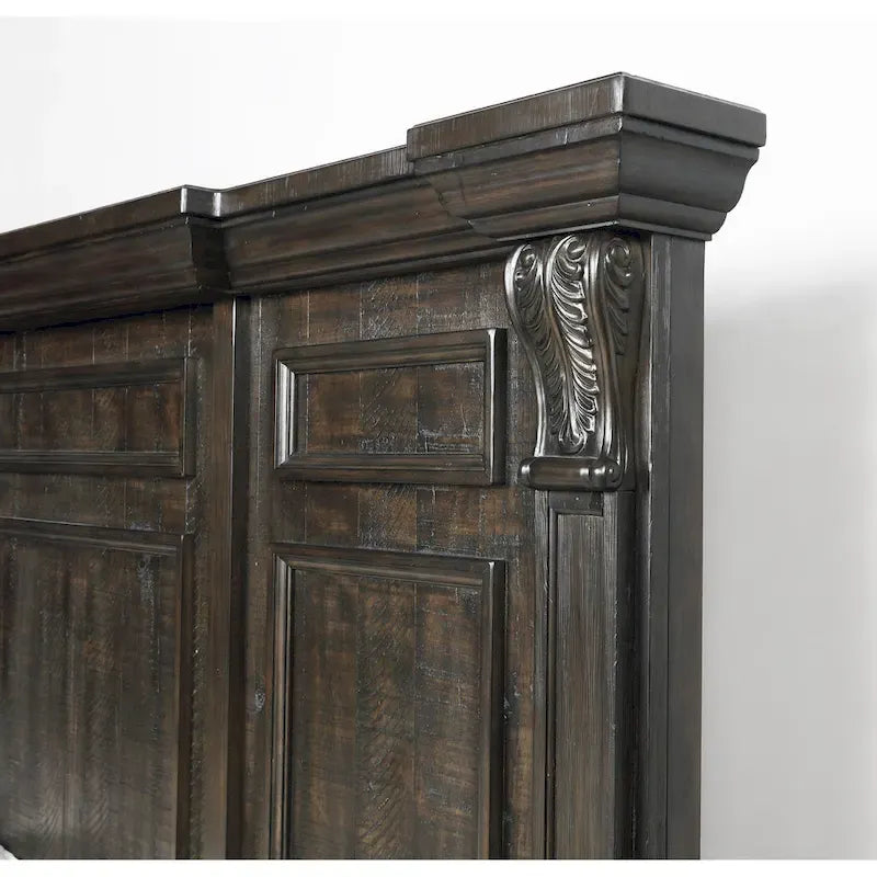 Ensemble de chambre à coucher 4 pièces Roundhill Furniture Farson, finition noyer foncé vieilli
