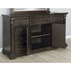 Ensemble de chambre à coucher 4 pièces Roundhill Furniture Farson, finition noyer foncé vieilli