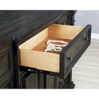 Ensemble de chambre à coucher 4 pièces Roundhill Furniture Farson, finition noyer foncé vieilli