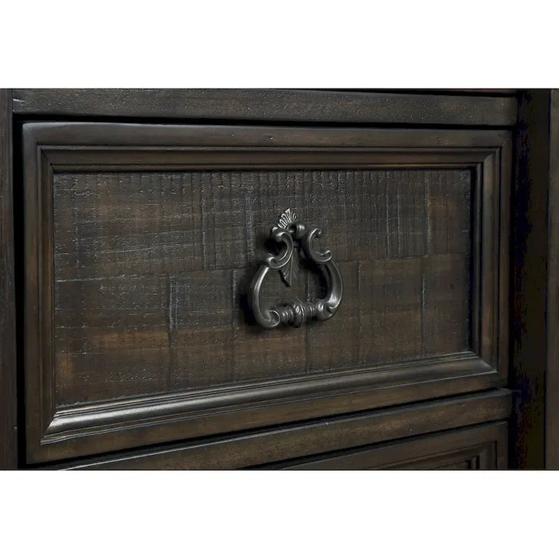 Ensemble de chambre à coucher 4 pièces Roundhill Furniture Farson, finition noyer foncé vieilli