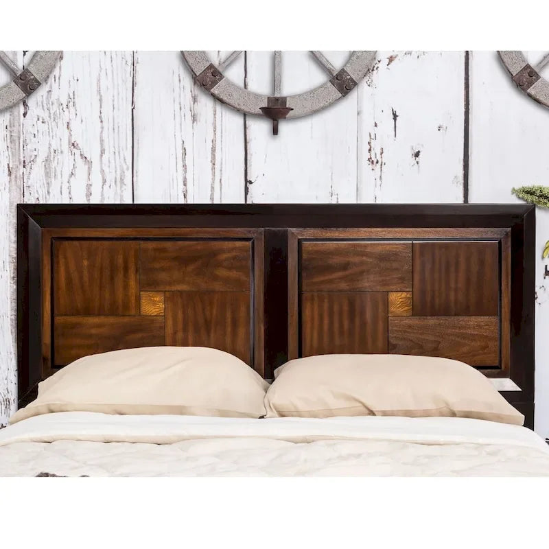 Ensemble de chambre à coucher 3 pièces en bois massif noyer rustique Sigh de Furniture of America