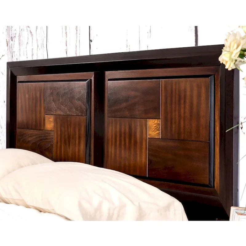 Ensemble de chambre à coucher 3 pièces en bois massif noyer rustique Sigh de Furniture of America