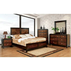 Ensemble de chambre à coucher 3 pièces en bois massif noyer rustique Sigh de Furniture of America
