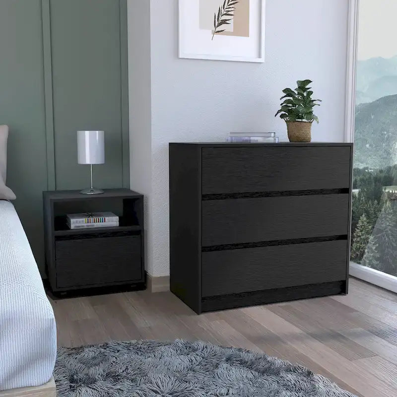 Milford 2 Piece Bedroom Set,Nightstand + Dresserfor Bathroom,Living Room,Bedroom