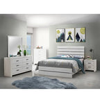 Ensemble de chambre à coucher en bois pour lit queen size, coloris blanc côtier
