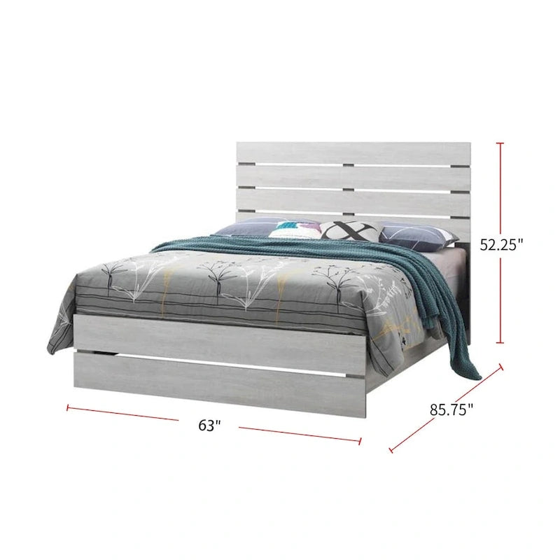 Ensemble de chambre à coucher en bois pour lit queen size, coloris blanc côtier