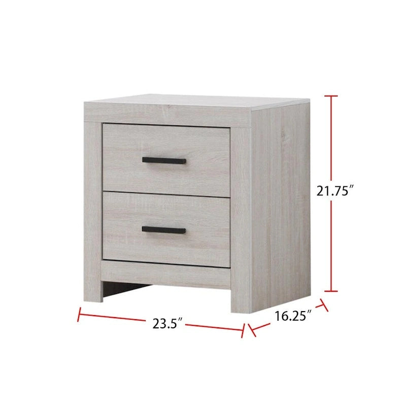 Ensemble de chambre à coucher en bois pour lit queen size, coloris blanc côtier