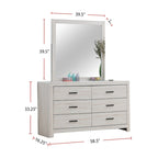 Ensemble de chambre à coucher en bois pour lit queen size, coloris blanc côtier