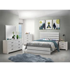 Ensemble de chambre à coucher en bois pour lit queen size, coloris blanc côtier