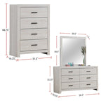 Ensemble de chambre à coucher en bois pour lit queen size, coloris blanc côtier
