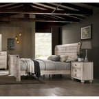 Ensemble de chambre à coucher 3 pièces Roundhill Furniture Imerland, finition blanc délavé, style contemporain
