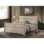 Ensemble de chambre à coucher 3 pièces Roundhill Furniture Imerland, finition blanc délavé, style contemporain