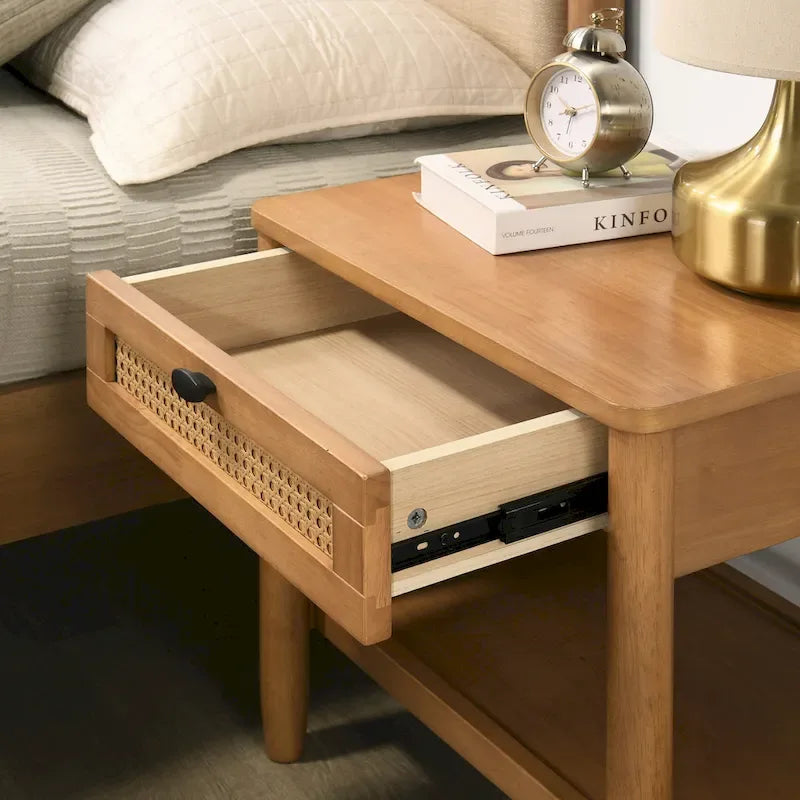 Ensemble de chambre à coucher 3 pièces Roundhill Furniture Vichy, lit plateforme avec deux tables de chevet, Queen