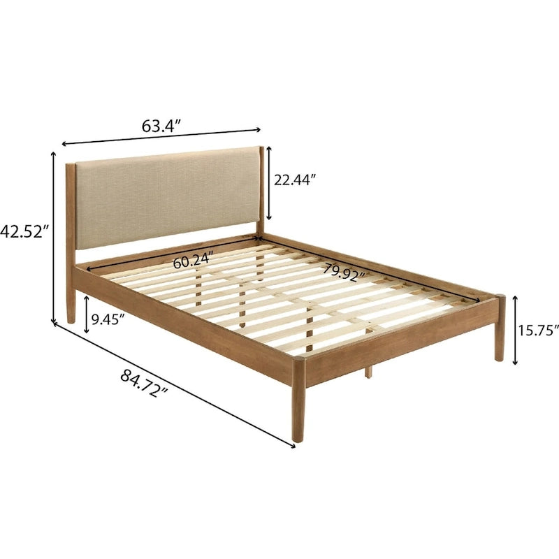 Ensemble de chambre à coucher 3 pièces Roundhill Furniture Vichy, lit plateforme avec deux tables de chevet, Queen