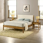 Ensemble de chambre à coucher 3 pièces Roundhill Furniture Vichy, lit plateforme avec deux tables de chevet, Queen