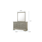Set camera da letto Sigurd 4 pezzi in similpelle argentata con pannello capitonné