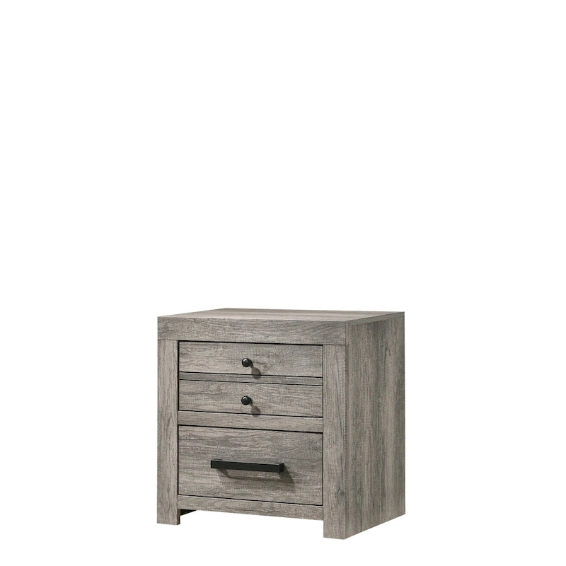 Ensemble de chambre à coucher Perrine gris à plateforme 6 pièces