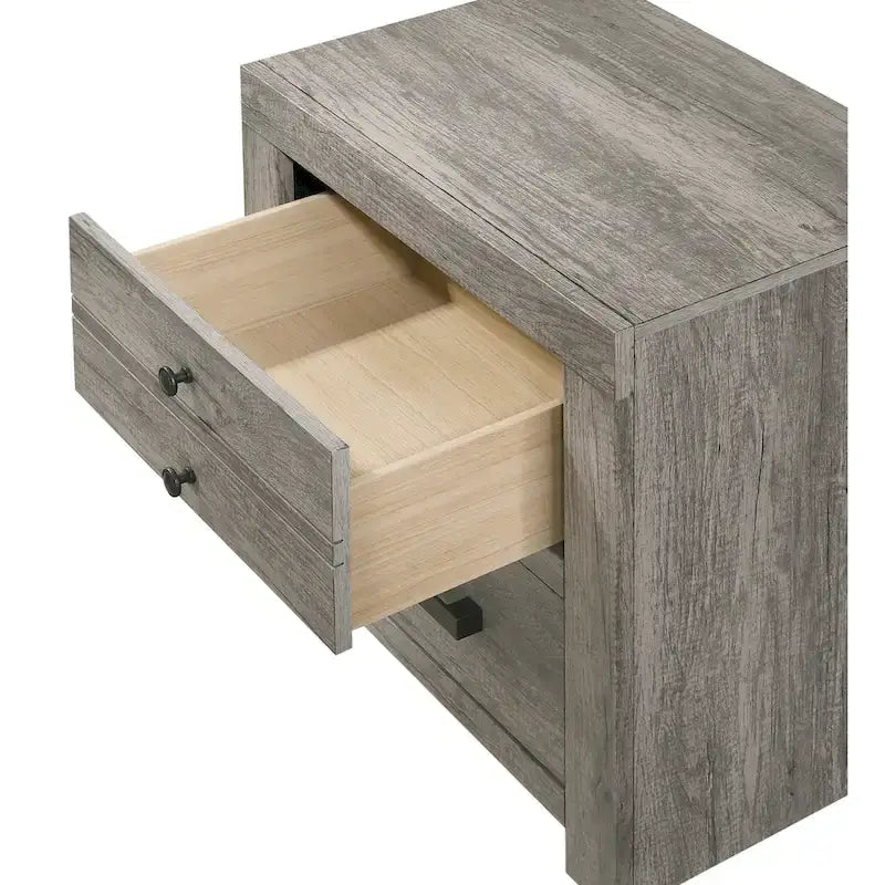Ensemble de chambre à coucher Perrine gris à plateforme 6 pièces