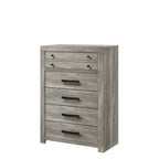 Ensemble de chambre à coucher Perrine gris à plateforme 6 pièces