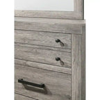 Ensemble de chambre à coucher Perrine gris à plateforme 6 pièces