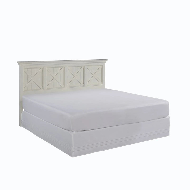 Ensemble tête de lit et table de chevet 2 pièces blanc cassé Seaside Lodge par homestyles