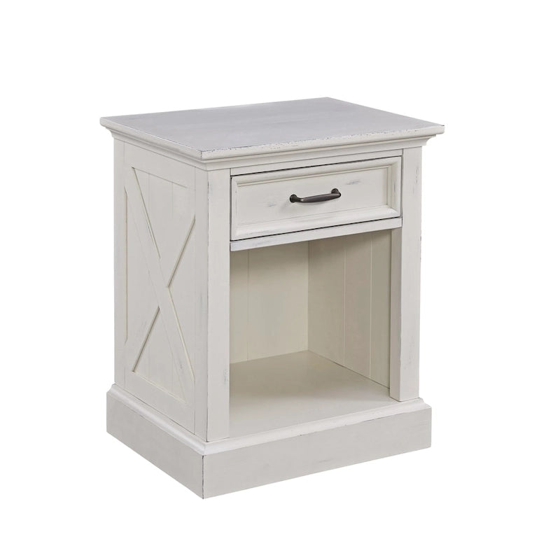 Ensemble tête de lit et table de chevet 2 pièces blanc cassé Seaside Lodge par homestyles