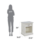 Ensemble tête de lit et table de chevet 2 pièces blanc cassé Seaside Lodge par homestyles