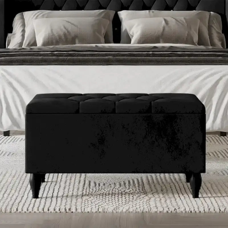 Ensemble de bancs de chambre CraftPorch 2 pièces, lit rembourré à oreilles en velours
