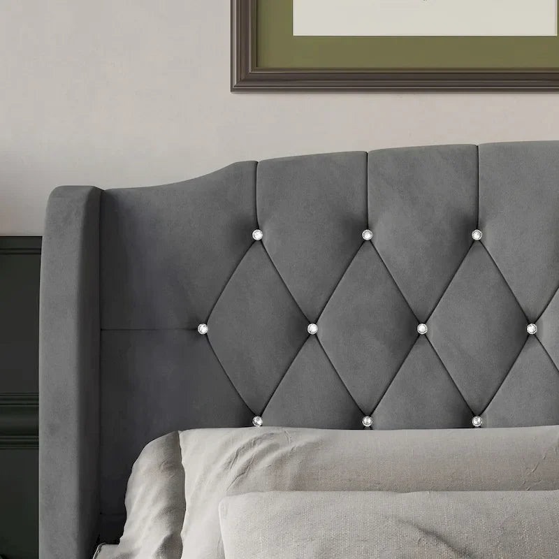 Ensemble de bancs de chambre CraftPorch 2 pièces, lit rembourré à oreilles en velours