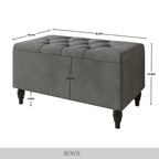 Ensemble de bancs de chambre CraftPorch 2 pièces, lit rembourré à oreilles en velours