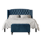 Ensemble de bancs de chambre CraftPorch 2 pièces, lit rembourré à oreilles en velours