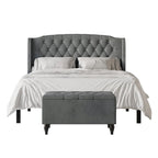 Ensemble de bancs de chambre CraftPorch 2 pièces, lit rembourré à oreilles en velours