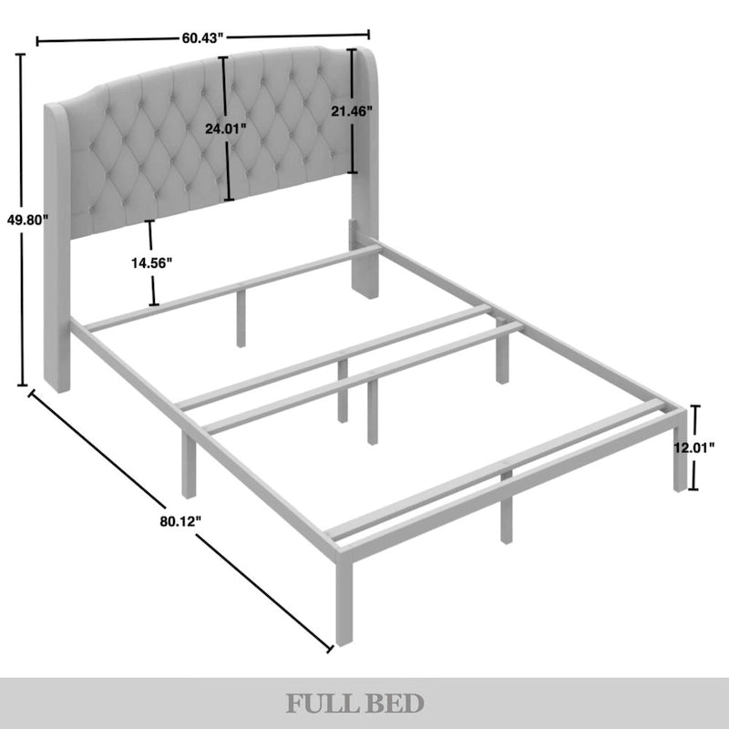 Ensemble de bancs de chambre CraftPorch 2 pièces, lit rembourré à oreilles en velours