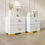 Ensemble de 3 tables de chevet CraftPorch pour chambre à coucher avec lit plateforme capitonné en velours luxueux
