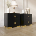 Ensemble de 3 tables de chevet CraftPorch pour chambre à coucher avec lit plateforme capitonné en velours luxueux