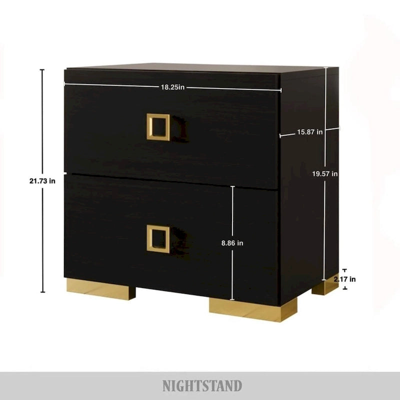 Ensemble de 3 tables de chevet CraftPorch pour chambre à coucher avec lit plateforme capitonné en velours luxueux