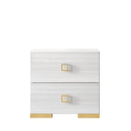 Ensemble de 3 tables de chevet CraftPorch pour chambre à coucher avec lit plateforme capitonné en velours luxueux