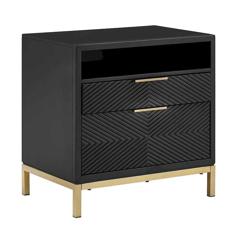 Ensemble de chambre à coucher Elea à chevrons sculptés par iNSPIRE Q Bold