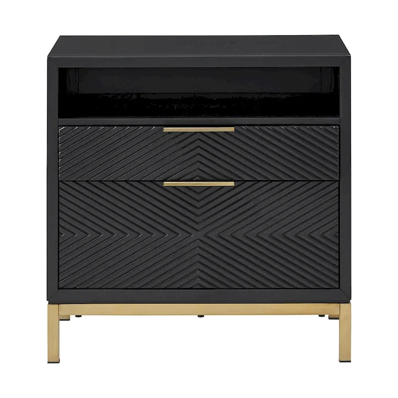 Ensemble de chambre à coucher Elea à chevrons sculptés par iNSPIRE Q Bold