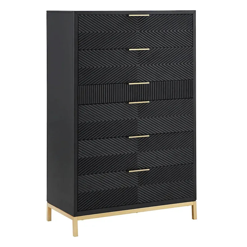 Ensemble de chambre à coucher Elea à chevrons sculptés par iNSPIRE Q Bold