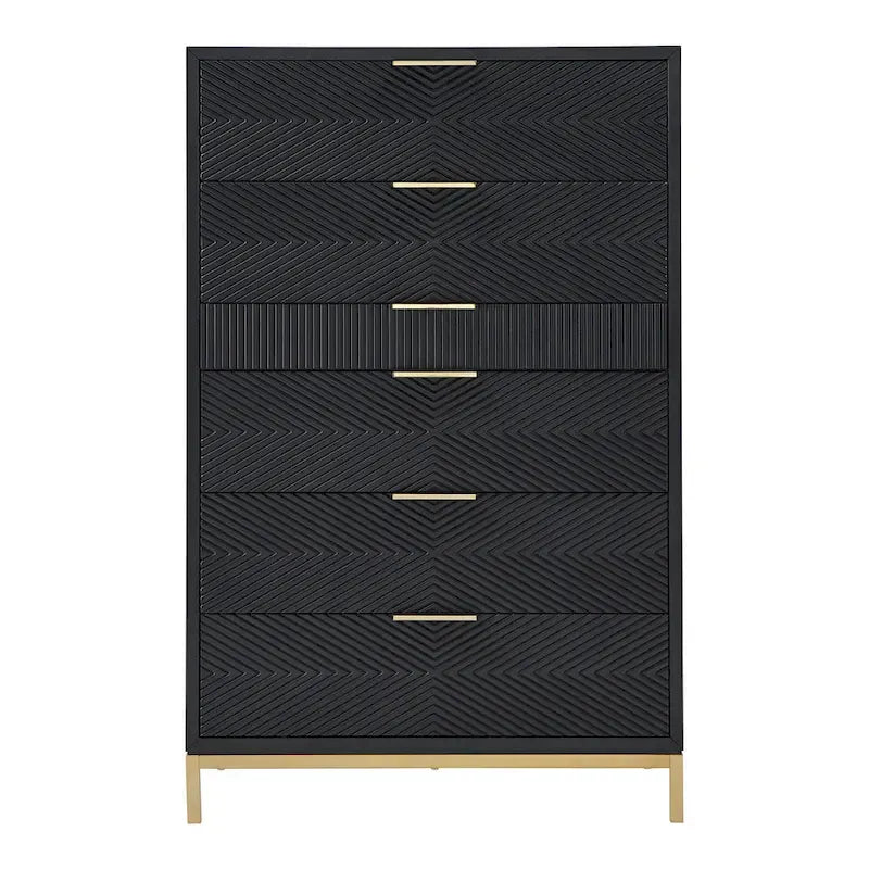 Ensemble de chambre à coucher Elea à chevrons sculptés par iNSPIRE Q Bold