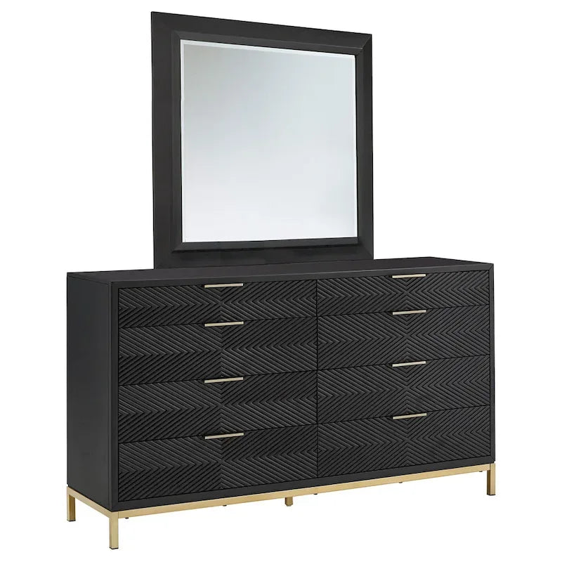 Ensemble de chambre à coucher Elea à chevrons sculptés par iNSPIRE Q Bold