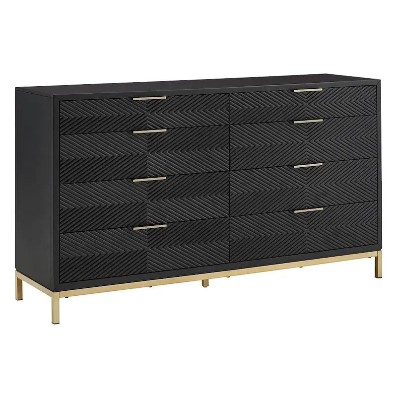 Ensemble de chambre à coucher Elea à chevrons sculptés par iNSPIRE Q Bold