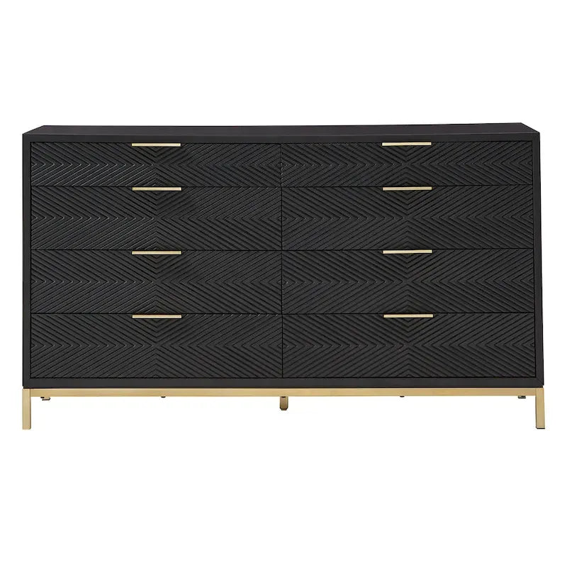 Ensemble de chambre à coucher Elea à chevrons sculptés par iNSPIRE Q Bold